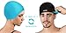 2-IN-1 Premium Silicone Swim Cap - Reversible For Men and Women (black)