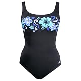 Reebok Women's Waterfitness Hu La La Border Scoop NeckSwimsuit