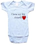 I LOVE MY BIG SISTER - BigBoyMusic Baby Designs - White, Blue or Pink Onesie / Baby T-shirt