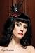 Leg Avenue A1689 Retro Lurex Fascinator Hair Clip With Rhinestone And Feather (Red;One Size)