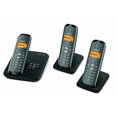 Siemens Gigaset AS285 Trio DECT Schnurlostelefon (Anrufbeantworter, 2x Mobilteilen inkl. Ladeschale) schwarz