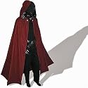 Mittelalter-Cape mit Kapuze, Schurwolle, rot, Freesize