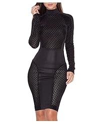 Long Sleeves Cocktail Fitted Sheer Crepe Bodycon Dress/Club Dress/Evening Dress/Party Dress 