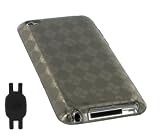 Smoke Plaid Design TPU Silicone Crystal Skin Case for Apple iPod Touch 4th Generation with Shoe Silicone Pouch for Nike+ iPod Sensor (iPod NOT Included)