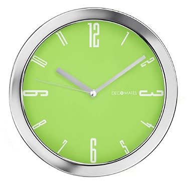 DecoMates Non-Ticking Silent Wall Clock - Vivid (Lime Green)