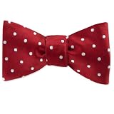 Burgundy with White Dots by Principessa burgundy silk freestyle bowties