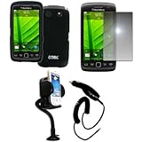 EMPIRE Black Rubberized Hard Case Cover + 360 Degree Rotatable Car Windshie ....