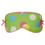 Laura Dare Girls Green Polka Dot Pink Bow Eye Mask One Size