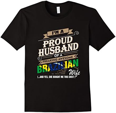 Men's I'm a proud husband of a freaking awesome Brazilian wife Large Black