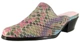 OAK TREE FARMS Tucson Womens Cowboy Western Boot Pointed Leather Mule Shoes Pink Snakeskin