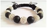 Black & Crystal Beads Shamballa Style Bracelet