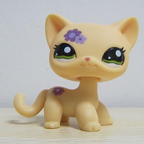 Littlest Pet Shop Collection LPS Toys Shorthair Kitty Cat Purple Flower by Bes88