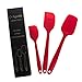 Silicone Spatula Set by Aguder 3 Piece Heat-Resistant Baking Spoon & Spatulas - Ergonomic Easy-to-Clean Seamless One-Piece Design - Pro Grade Non-stick Rubber