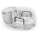 Drive Medical Deluxe Elevated Raised Toilet Seat with Removable Padded Arms, White