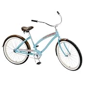 Nirve Island Flower Women's/Girl's 24-Inch Single Speed Cruiser Bike (Coral Teal)