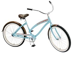 Nirve Island Flower Women's/Girl's 24-Inch Single Speed Cruiser Bike (Coral Teal)