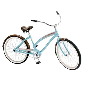 Nirve Island Flower Women's Girl's 24-Inch Single Speed Cruiser Bike (Coral Teal) by 