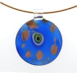 Murano Style Glass Pendant with Stainless Steel IP Coating Choker