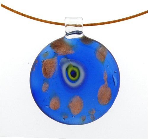 Murano Style Glass Pendant with Stainless Steel IP Coating Choker