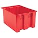 Akro-Mils 35230 Nest and Stack Plastic Storage and Distribution Tote, 23.5-Inch L by 19.5-Inch W by 13-Inch H, Red, Case of 3