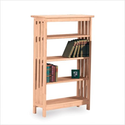 International Concepts SH-4830M 4 Tier Mission Shelf Unit, Unfinished