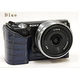 ソニー デジタル一眼α NEX-5用速写ケースMONACOモデル（ストラップ付）ブルー