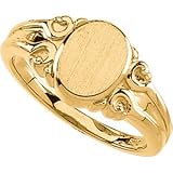 14K Yellow Gold Metal Fashion Signet Ring