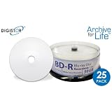 DIGISTOR 50GB 6X BD-R Media, White Inkjet Printable Surface (25 pack)