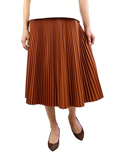 (サクラ) SACRAフェイクレザーミモレ丈プリーツロングスカートSG513121・334