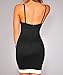 HUUSA Sexy Womens Black-White Color-Block Plunging Arched Mini Dress (S, Black)