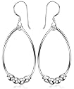 Sterling Silver Beaded Teardrop Earrings