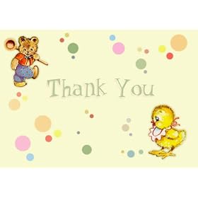 ABC Playtime Baby Shower Thank You Card Party Pack - 8 cards