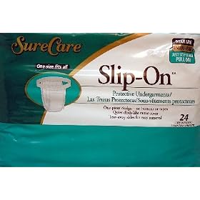 SureCare Slip-On Disposable Undergarments Case/96 (4 bags of 24)
