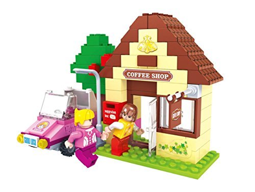 Ausini Fairyland Friends Cafe Shop with Car 123pc Educational Set Compatible to Lego Parts - Best Gift for Girls