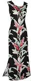 Red Ginger A-Shape Bias Cut 10 Side Slits Hawaiian Aloha Slip-Over-The-Head Long Tank Dress