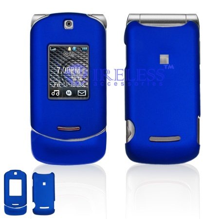 Motorola VE20 Cell Phone Dark Blue Rubber Feel Protective Case Faceplate Cover