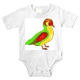Onesie with duck, anas, baikal, bird, teal, formosa