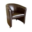 Vittore Brown Leather Club Chair By Wholesale Interiors