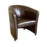 Vittore Brown Leather Club Chair By Wholesale Interiors