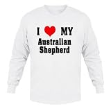 I Love/Heart Australian Shepherd Adult Long Sleeve T-Shirt Various Colors