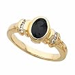 14K Yellow Gold Onyx and Diamond Ring