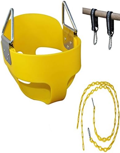 Comoney Swing Highback Full Bucket Baby Toddler Baby Seat Swing Seat Yellow