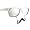 White Frame Mirror Lenses Black Mustache