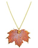 Iridescent Copper Plated Real Sugar Maple Leaf Pendant Necklace Chain