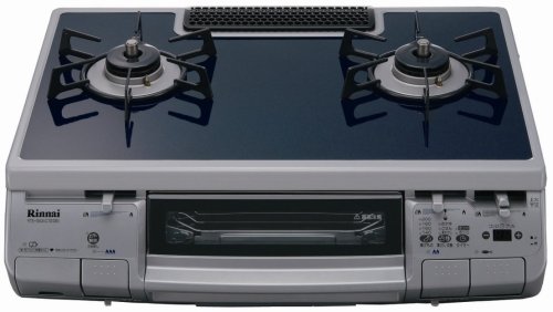 リンナイ ガステーブル 水無し両面焼グリル(都市ガス12A・13A用)左ハイカロリーバーナー ダークブルー RTE-S63VCTS(DB)L-13A