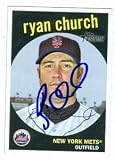 Ryan Church Autographed/Hand Signed baseball card (New York Mets) 2008 Topps Heritage #398