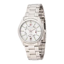 Orient Men's CEM5J005W Automatic Day and Date White Stainless Steel Watch