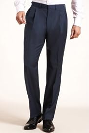 Machine Washable & Tumble Dry Twin Pleat Trousers with Wool [T15-1250d-S]