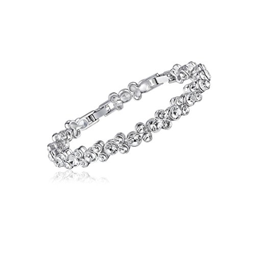 Cyber Monday Swarovski Austrian Crystal Elements " River Diamond " Bracelet - Clear