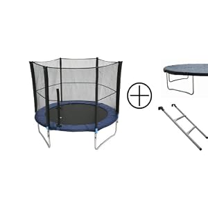 Alice's Garden - Trampoline diamètre 250cm + son filet de protection + échelle + bâche de protection.